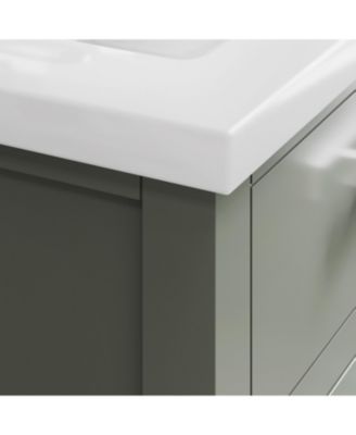 Myra 24&amp;#x22; x 18&amp;#x22; Wood Bath Vanity with White Ceramic Vanity Top and Basin