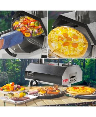 12" Premium Stainless Steel Pizza Oven,Semi-Automatic Portable Double Insulation Oven