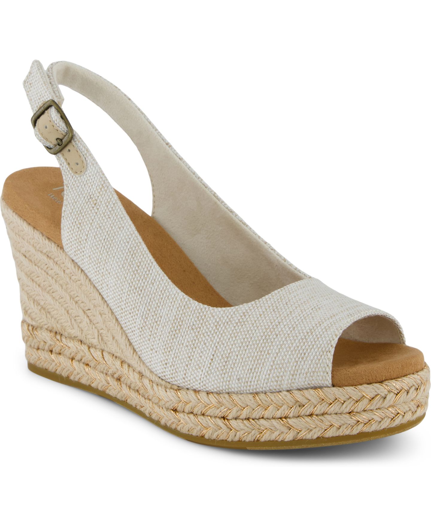 Женские сандалии TOMS Camilla Peep Toe Wedge, цвет: Натуральный — фото 1