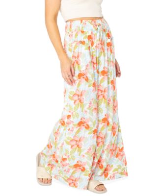 Juniors' Sunset Daze Printed Wide-Leg Pants