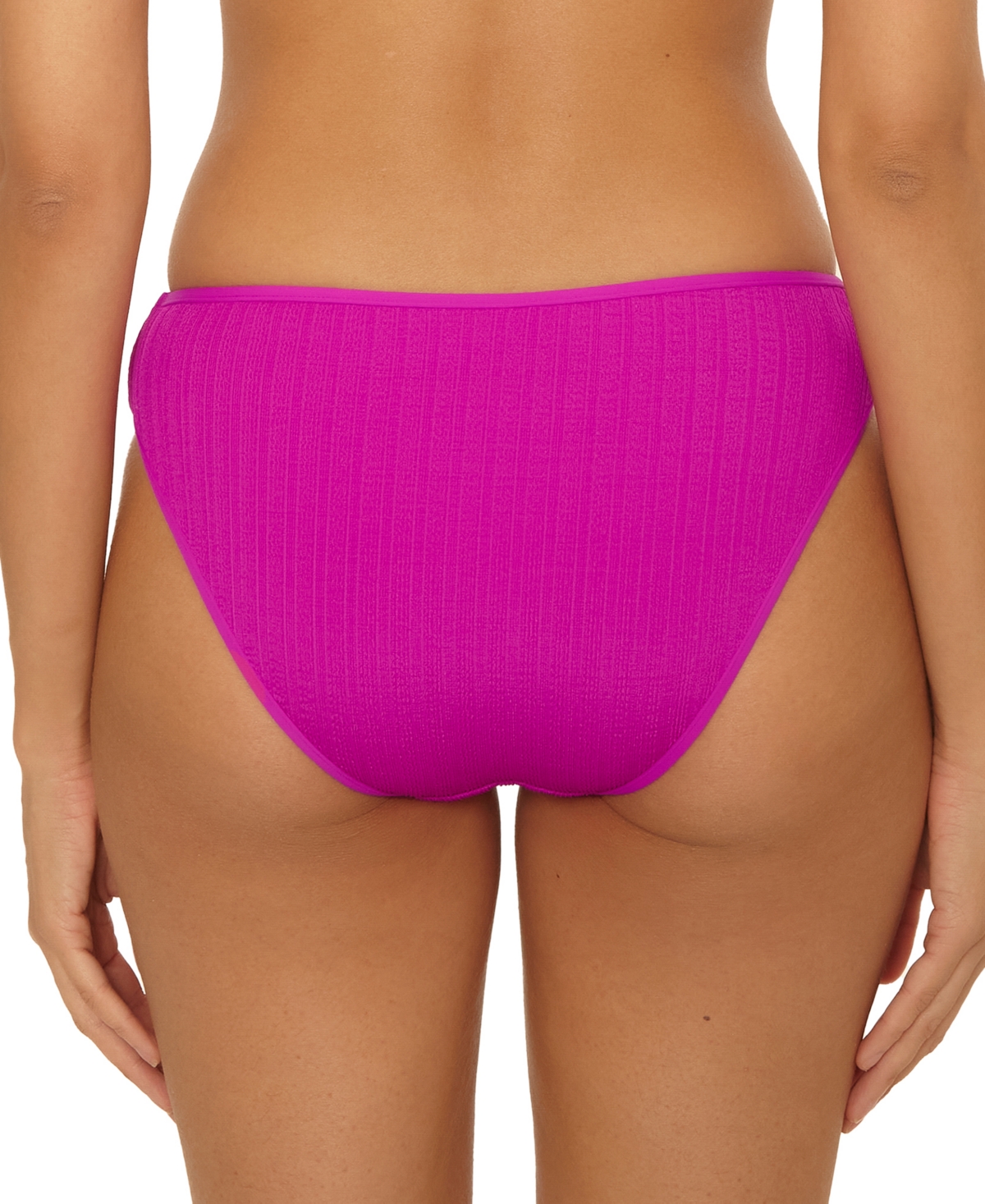 Becca Women's Crinkle Crush Pucker Stripe Hipster Bikini Bottoms In Purple