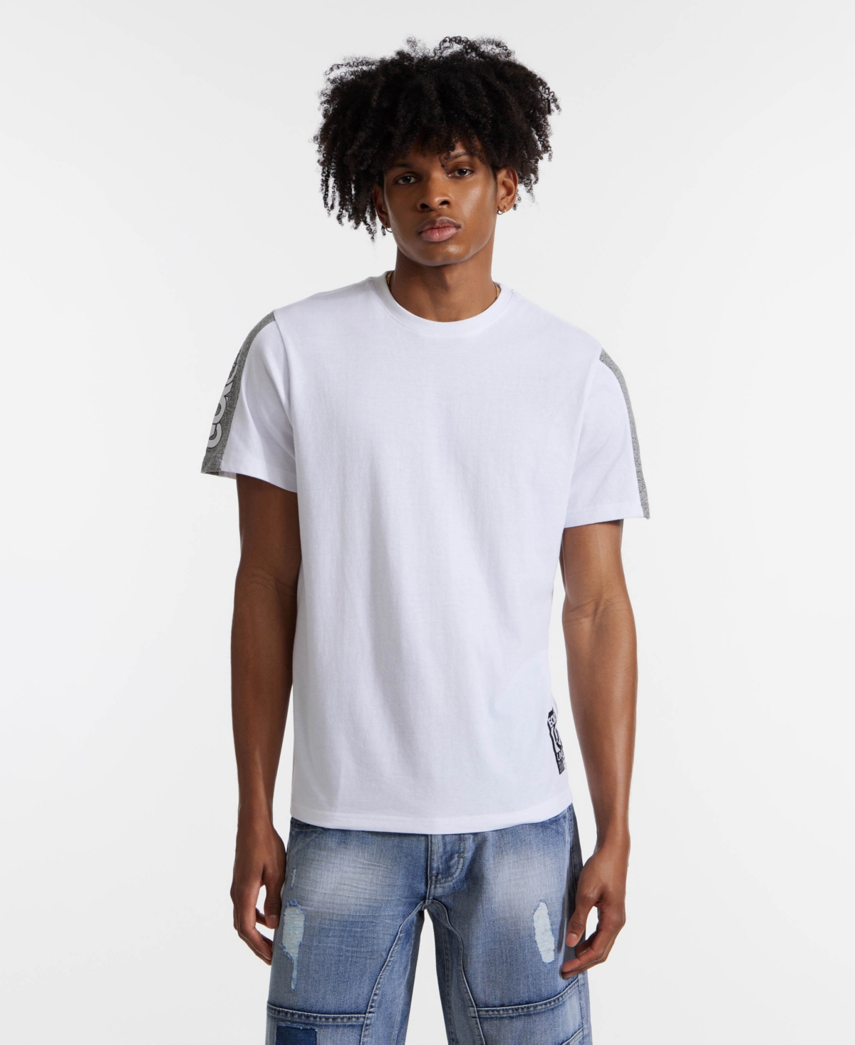 Men's Short Sleeve Contrast Knit T-Shirt - White