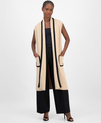 T Tahari - Women's Sleeveless Open-Front Cardigan