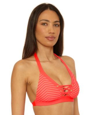 Women's Connect Corset Lace-Up Halter Bikini Top