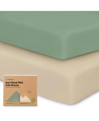 2-Pack Mini Crib Sheets, Pack and Play Sheets Fitted, Pack N Play Sheets, Organic Fitted Crib Sheet Cover