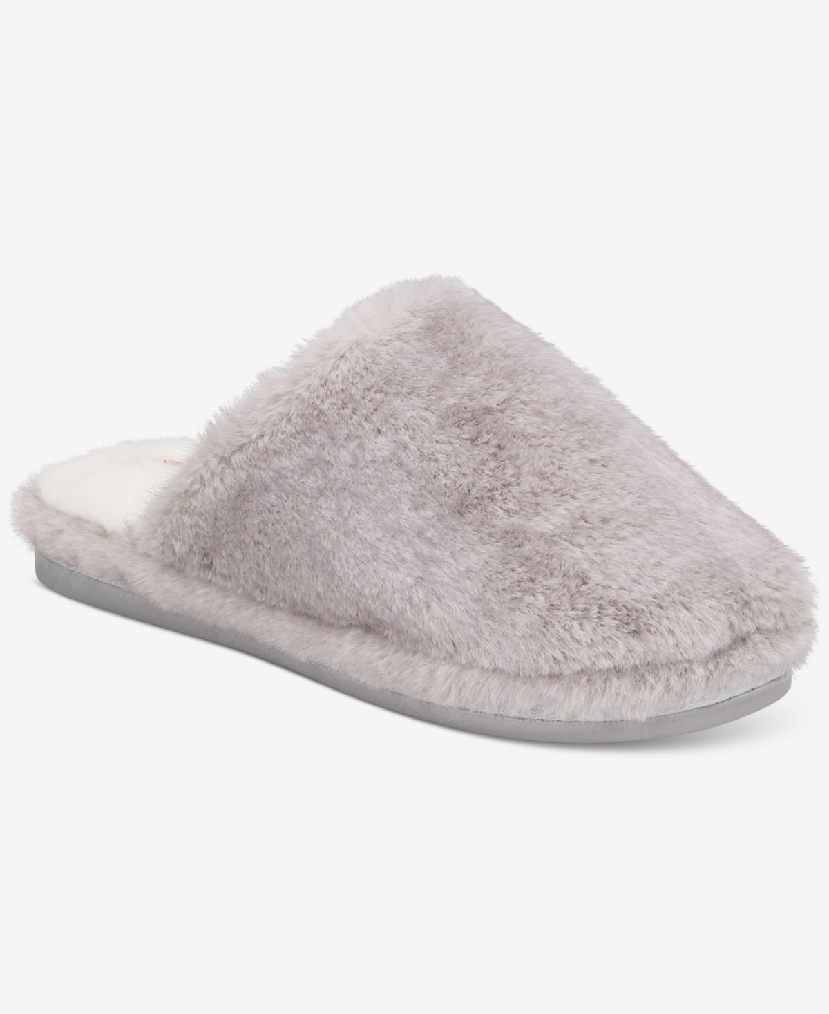 State Of Day Women's Boxed Two-tone Faux-fur Slide Slippers, Macy's Exclusive In Multi
