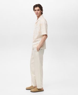 Men's Embroidered Bowling Collar Shirt