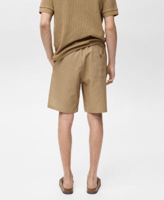 Men's Drawstring Linen Bermuda Shorts