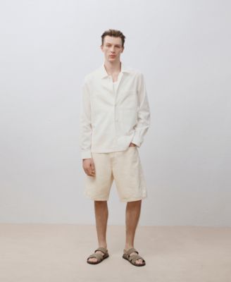 Men's Pockets Linen Overshirt
