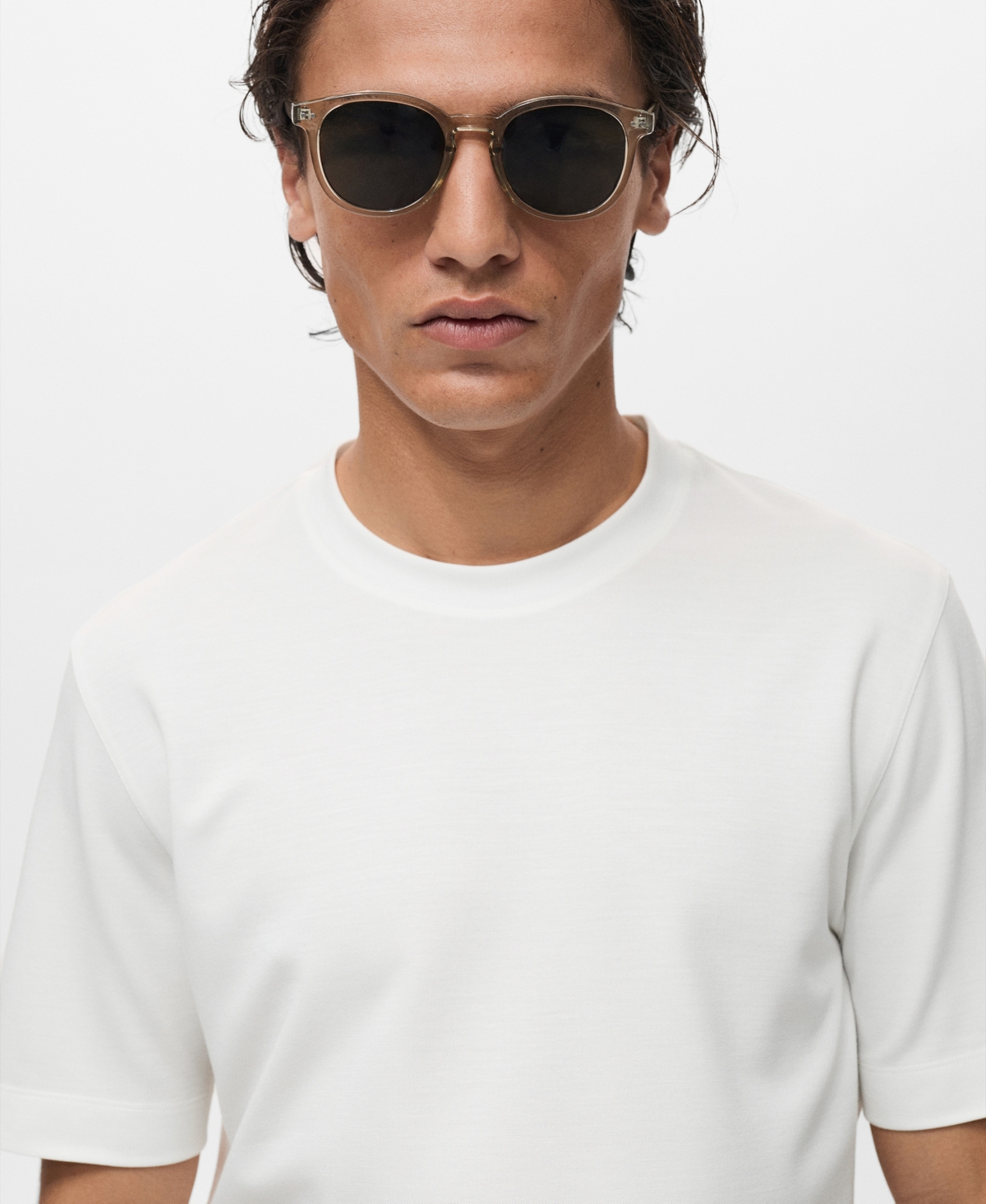 Mango Men's Short-sleeved Lyocell T-shirt In White