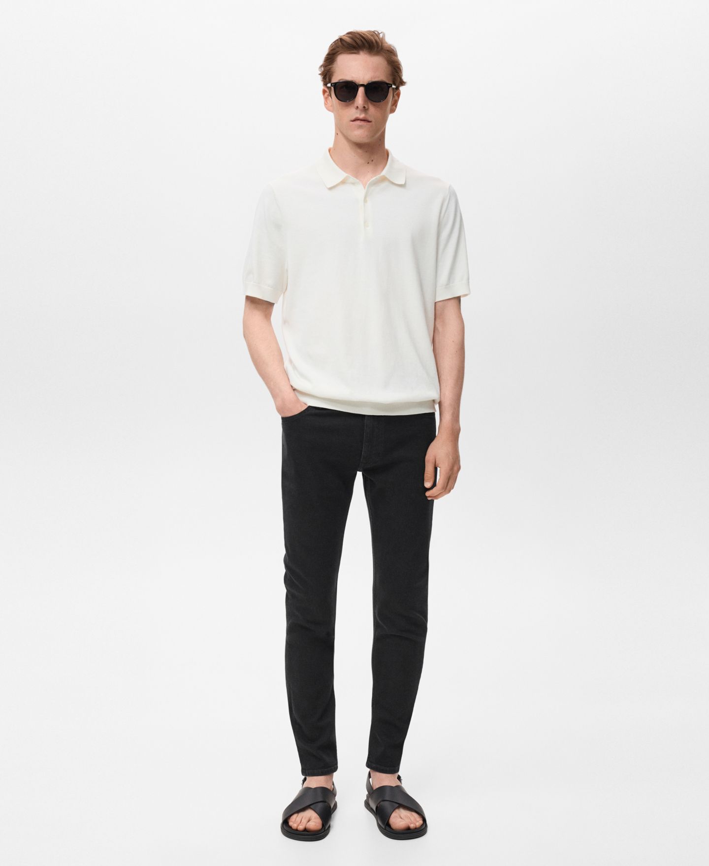 Мужские джинсы MANGO Jude Skinny-Fit, цвет: Чёрный джинсовый — фото 2
