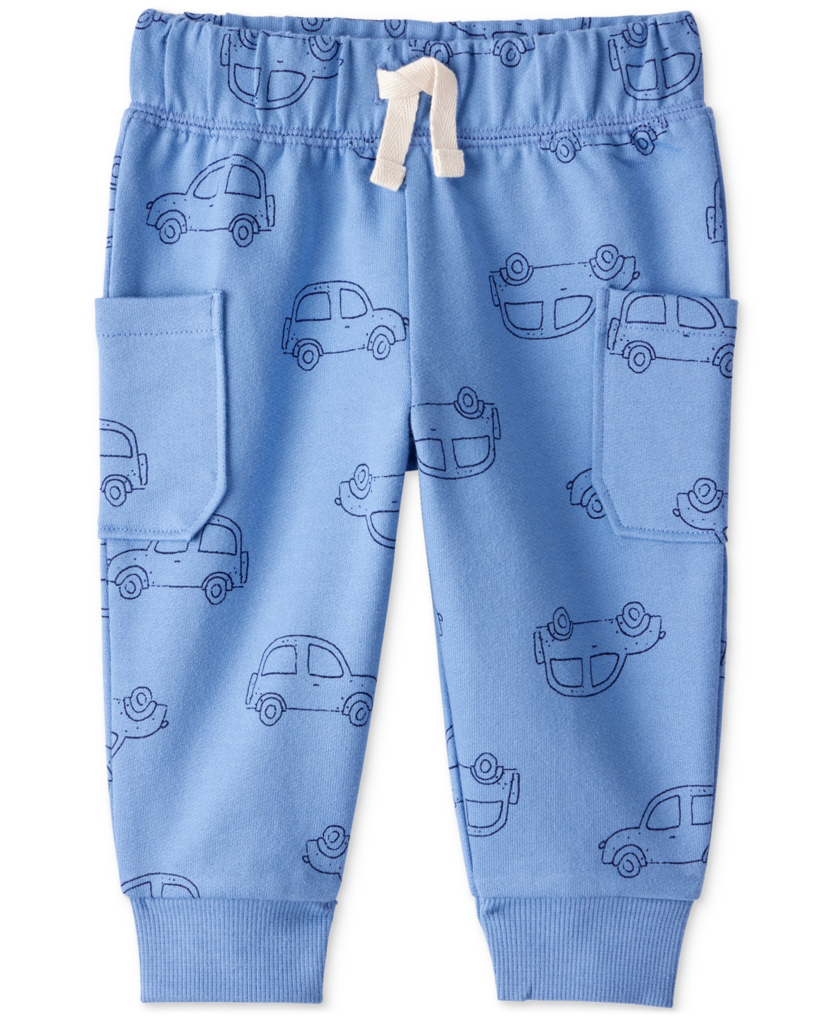 Carter's Baby Boys Cotton Cars Little Brother Long-sleeve Bodysuit & Pants, 2 Piece Set In Blue