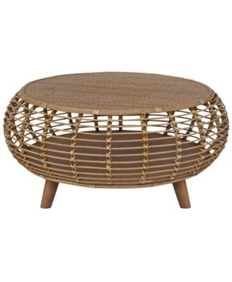 35" Java Rattan Handwoven Coffee Table