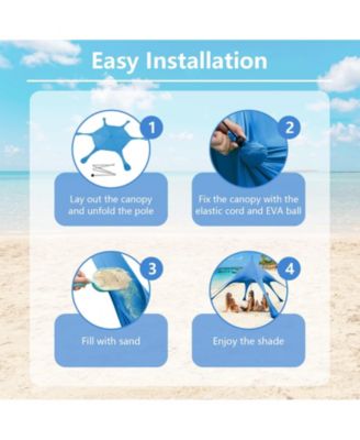 20 x 20 Feet Beach Canopy Tent with UPF50+ Sun Protection and Shovel