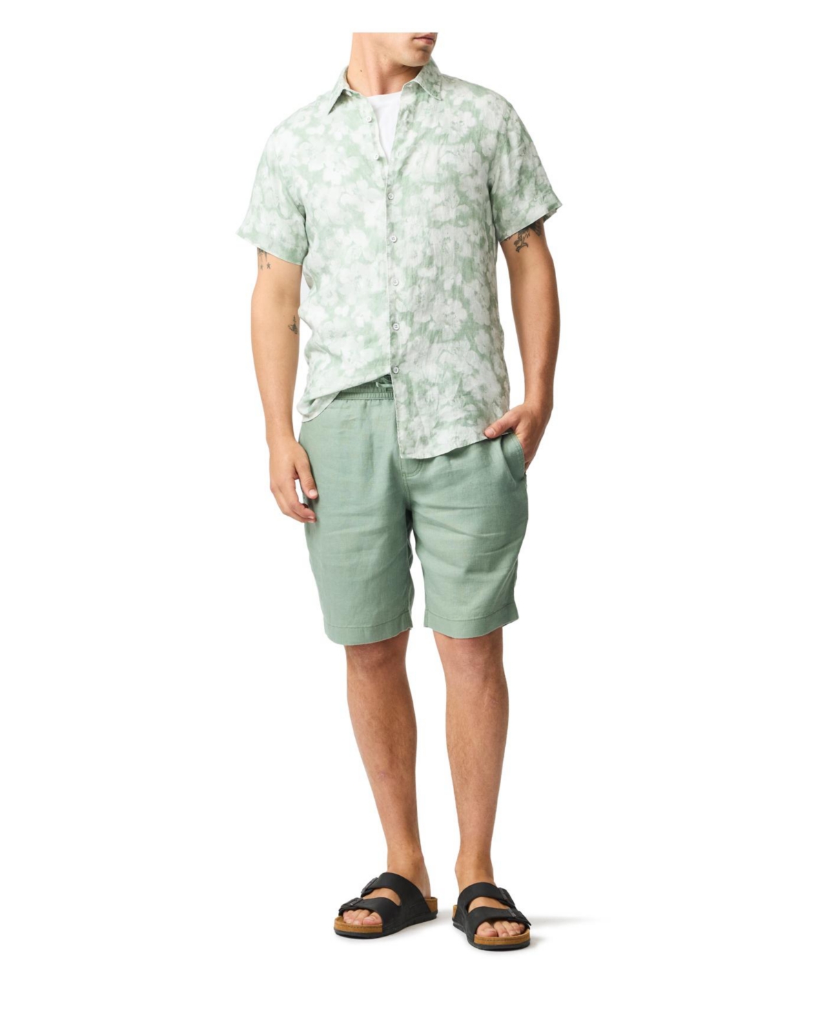 Rodd & Gunn Linen 9 Resort Shorts In Green