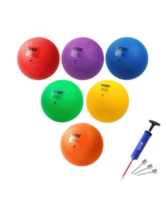 Set Of 6 Multi Colored Playground Balls Kickball Bouncy Dodge Ball Handball For Indoor Outdoor