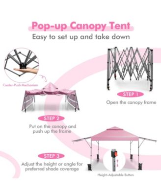 10 x 17.6 Feet Outdoor Instant Pop-up Canopy Tent with Dual Half Awnings