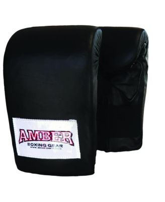 Deluxe Boxing Bag Gloves, Top-Grain Leather, Shock-Absorbing Padding, Elastic Wrist, Lightweight & Durable, Perfect for Boxing & Training, Black, Small