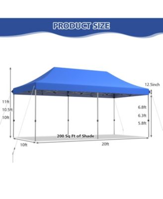 10 x 20 Feet Adjustable Folding Heavy Duty Sun Shelter with Carrying Bag