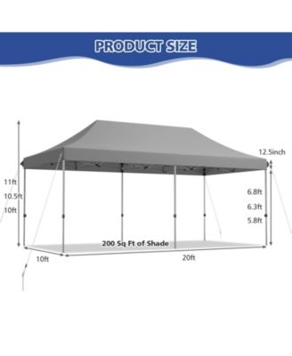 10 x 20 Feet Adjustable Folding Heavy Duty Sun Shelter with Carrying Bag