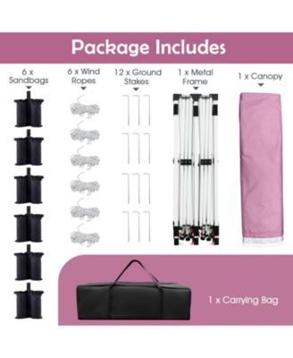 10 X 20 FT Pop up Canopy Tent Foldable Portable Outdoor Gazebo with Carry Bag