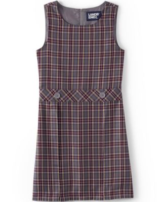 School Uniform Girls Plaid Jumper Top of Knee