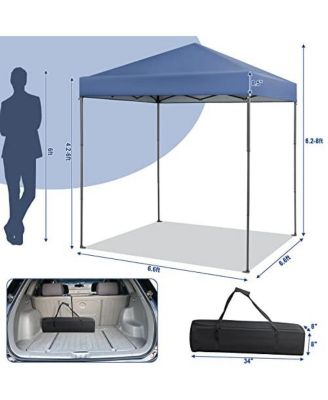6.6 x 6.6 Feet Outdoor Pop-up Canopy Tent with UPF 50+ Sun Protection