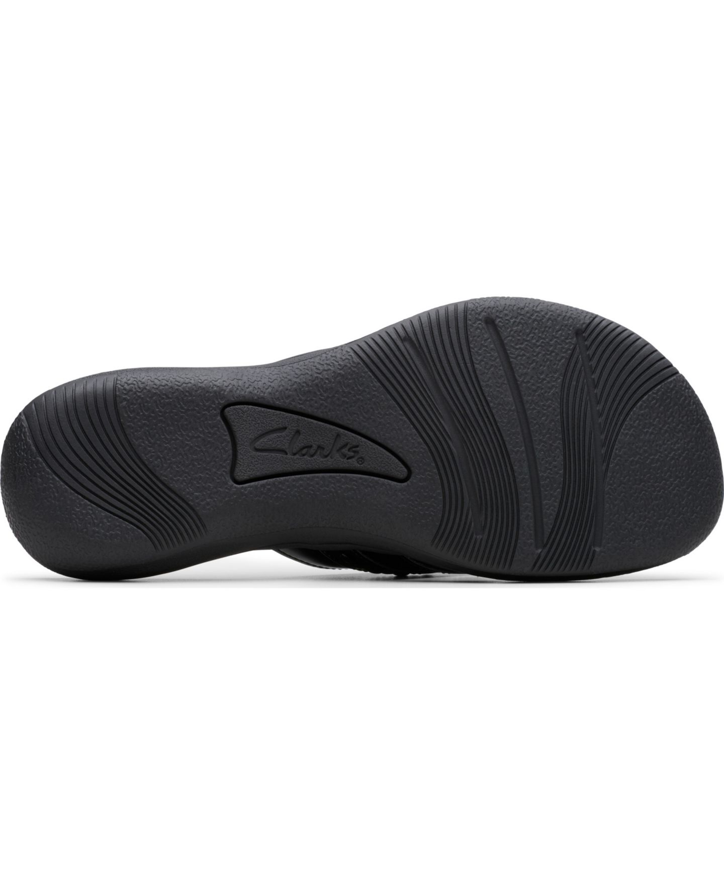 Женские сандалии Clarks Cloudsteppers Breeze Opal Flip-Flops, цвет: Чёрный лаковый — фото 4