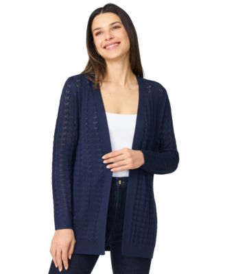 Women's Pointelle Open-Front Cardigan 