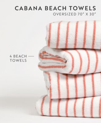 Cabana Stripe Cotton Beach Towels Set,  30" x 70"