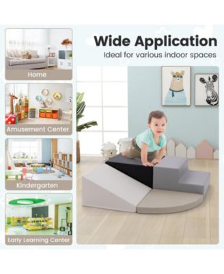 4-Piece Climb and Crawl Foam Block Play Set for Infant Baby