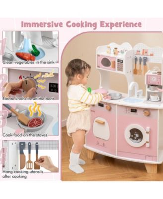 Wooden Kids Kitchen Playset with Coffee Maker for kids