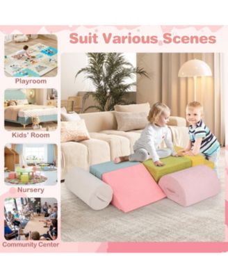 6-Piece Baby Climbing Blocks with 30D High-Density Foam and Carrying Handles