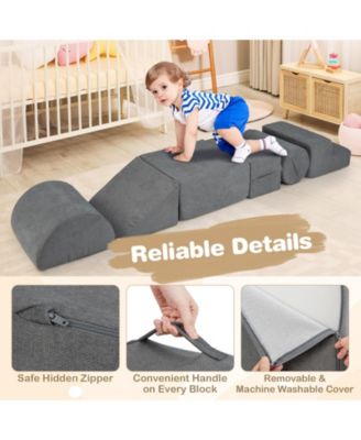 6-Piece Baby Climbing Blocks with 30D High-Density Foam and Carrying Handles