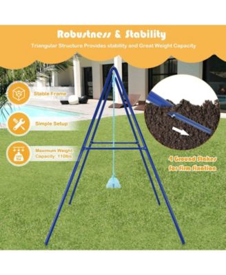 Outdoor Heavy Duty Metal Toddler Swing Set with Stand