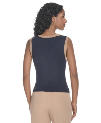 Women's Sleeveless Tipped Sweater