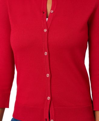 Women's Crewneck Button-Front Cardigan 