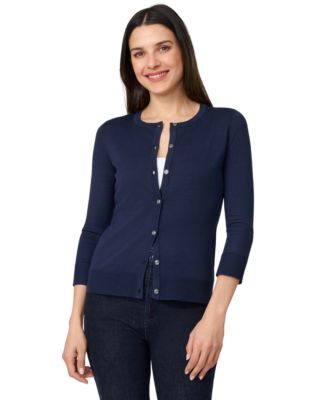 Women's Crewneck Button-Front Cardigan