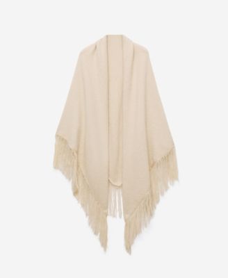 MANGO - Women's Fringed Ends Knitted Shawl