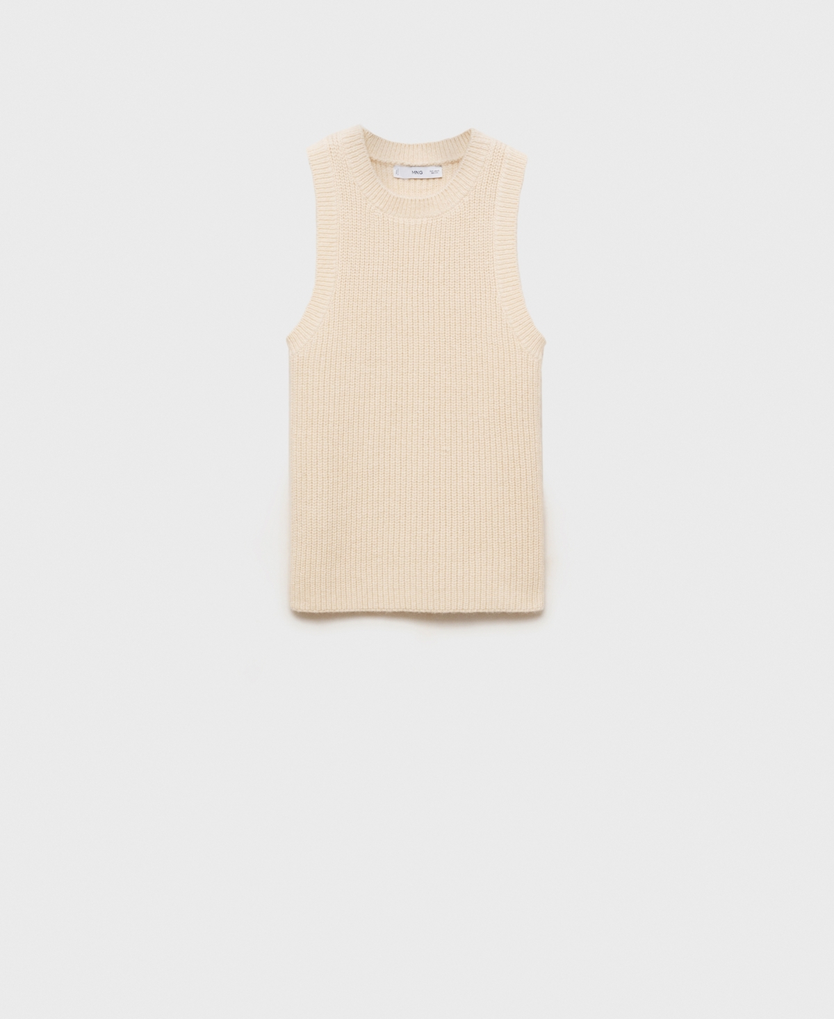 Mango Women's Ribbed Wool-blend Top In White