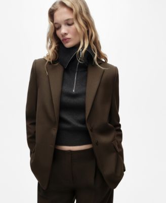 MANGO - Women's Straight-Fit Suit Jacket