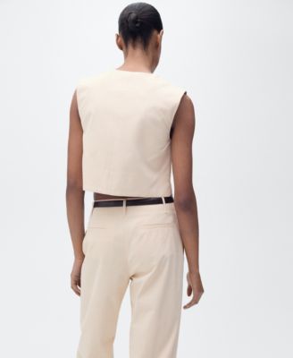 Women's Buttons Cotton Crop Top