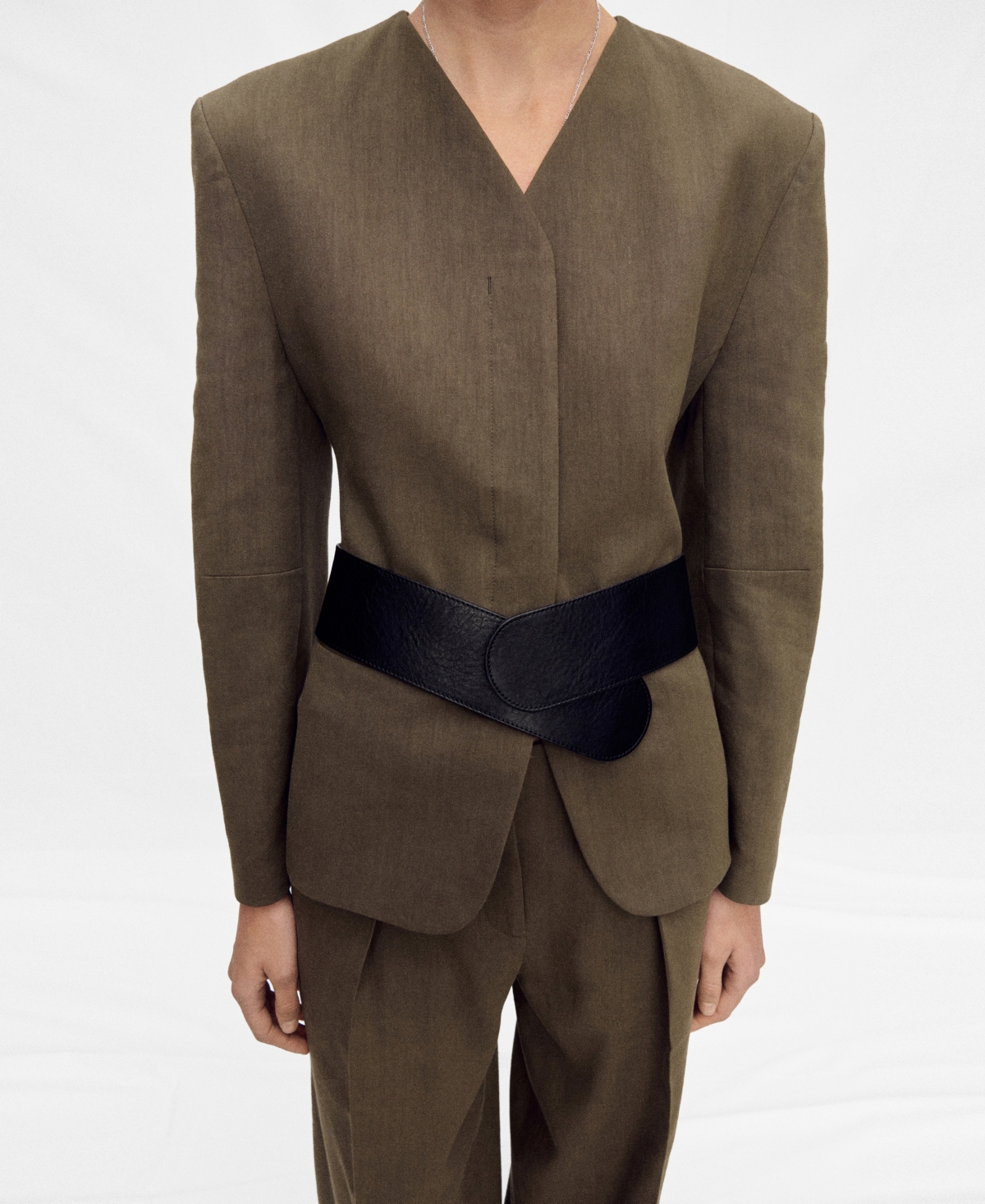 Women's Seamless Linen Suit Jacket - Khaki