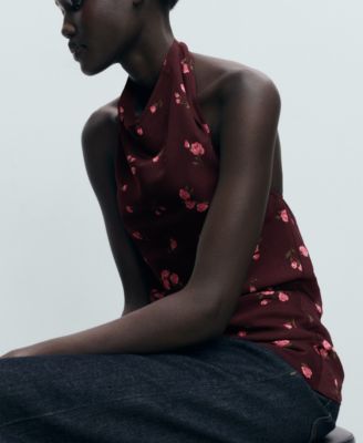 Women's Draped Floral Top