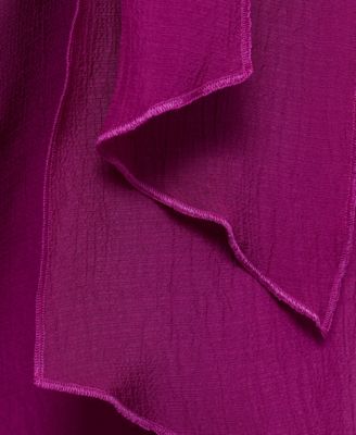 Women's Flower Detail Long Satin Top