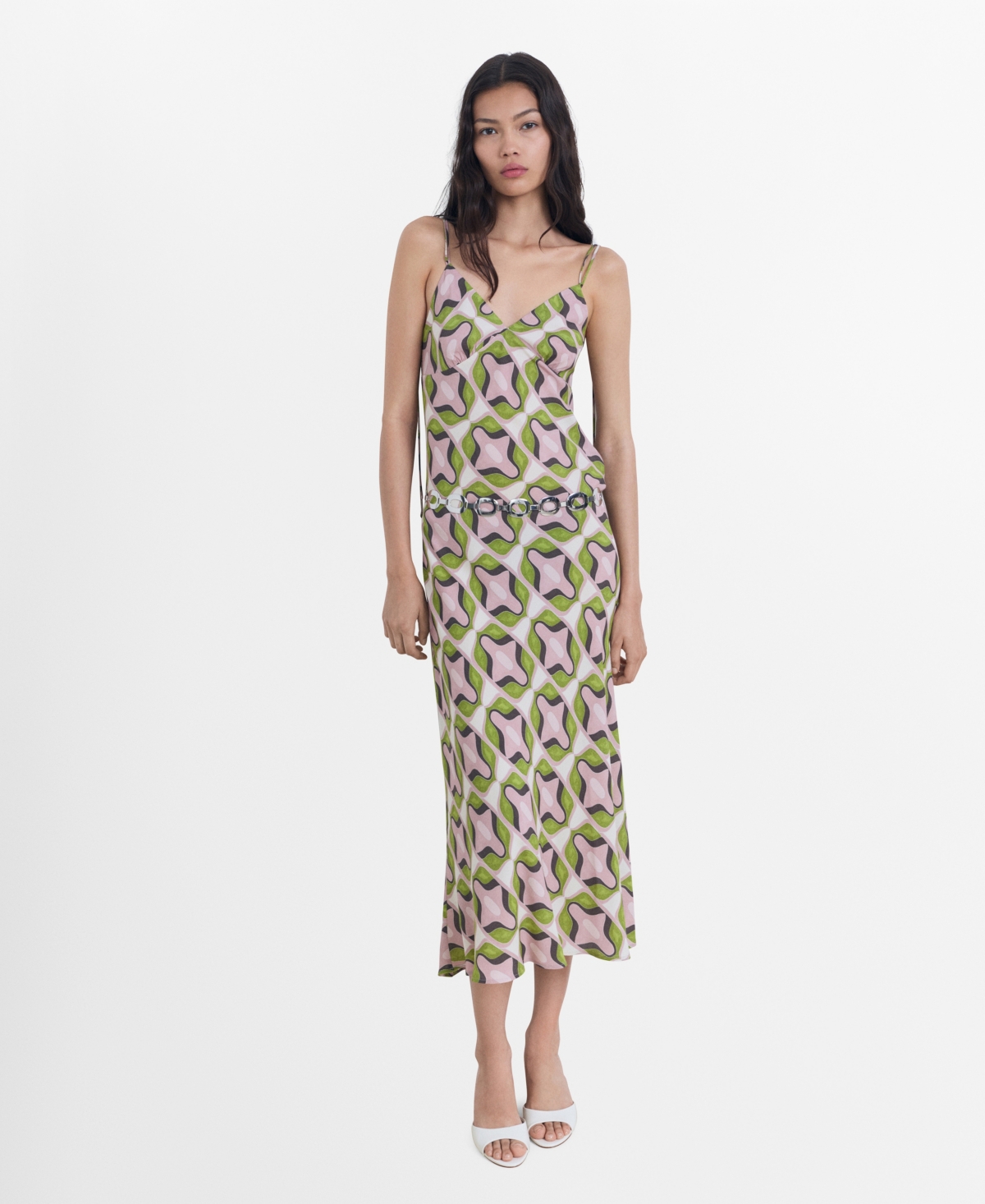 Mango Women's Abstract Printed Midi Dress In Multi
