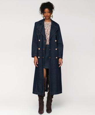 Avec Les Filles - Women's Double-Breasted Belted Trench Coat