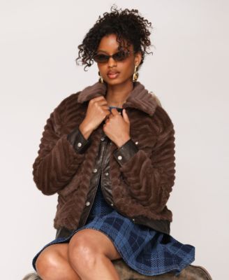 Women's Faux-Fur Bomber Jacket