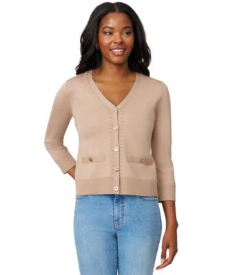 Women's V-Neck 3/4-Sleeve Cardigan 