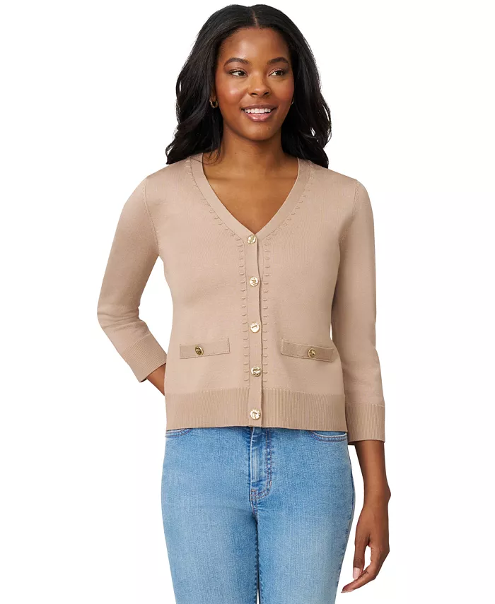 Women's V-Neck 3/4-Sleeve Cardigan